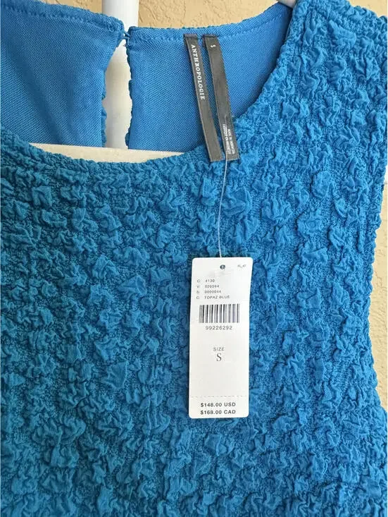 Anthropologie- Small Topaz Blue Dress - Picture 5 of 6